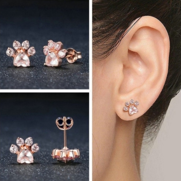 18k Rose Gold Pink Quartz Earrings - Picture 4 of 7
